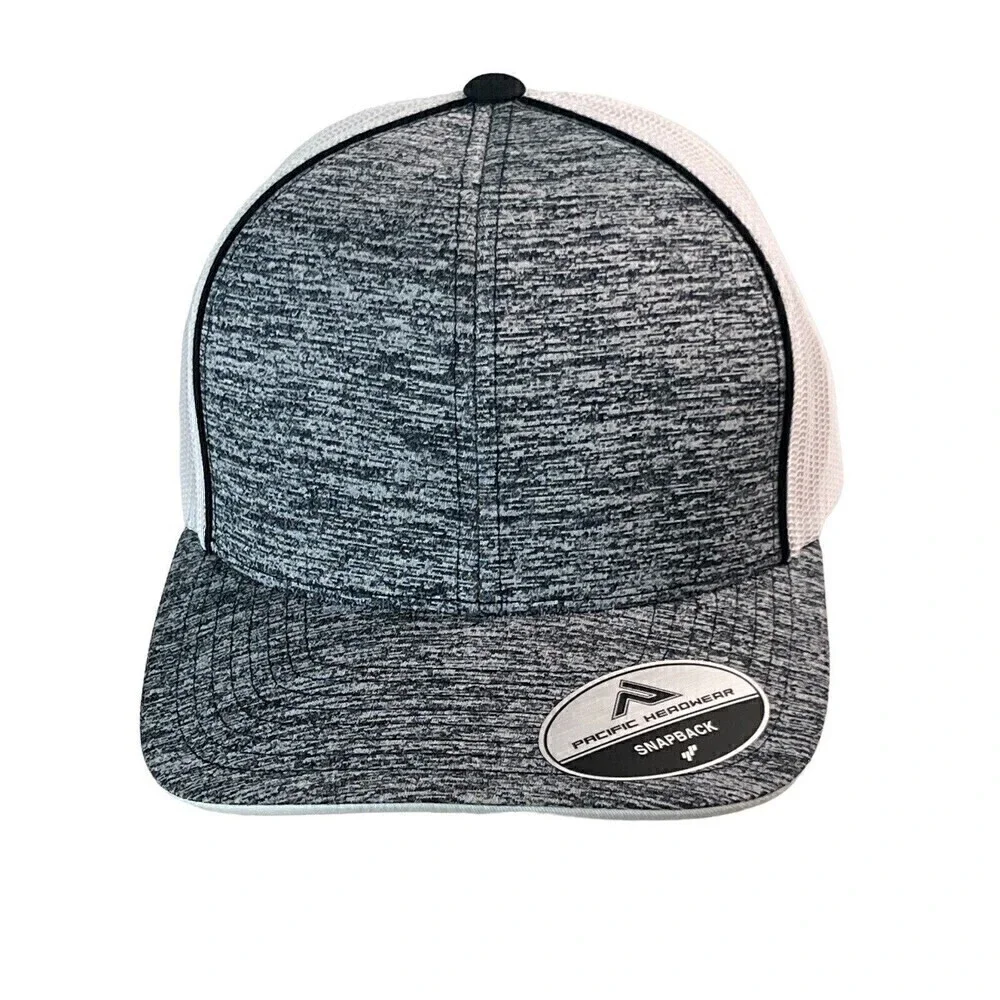 New Pacific Headwear Aggressive Heather Trucker Curved Snapback Cap 106C
